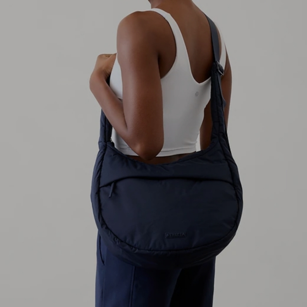 Athleta All About Medium Crossbody Hobo Navy